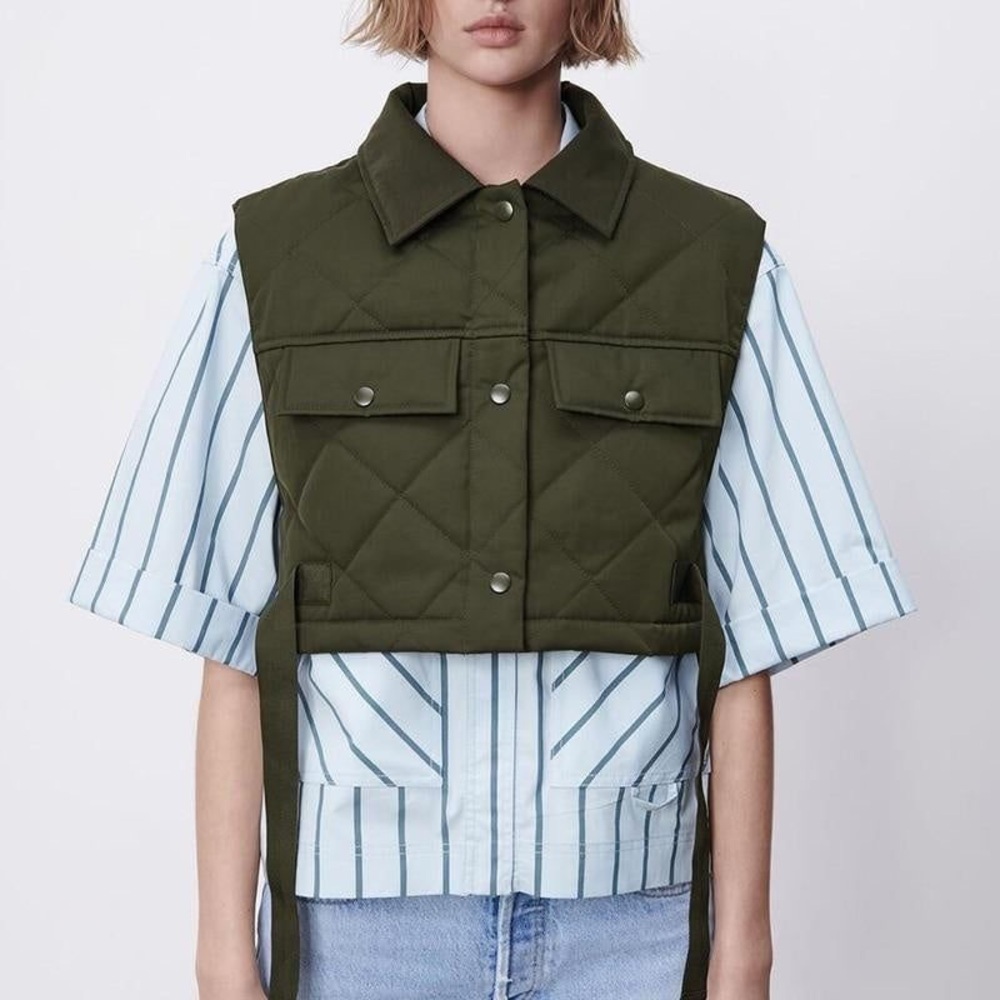 Zara Quilted Crop Vest